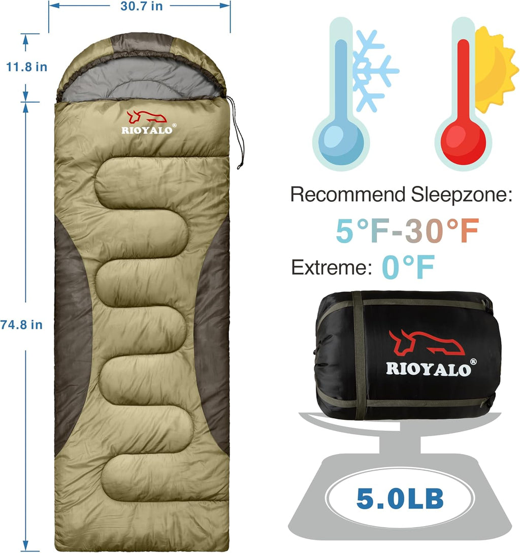 0 Degree Winter Sleeping Bags for Adults, Cold Weather Camping
