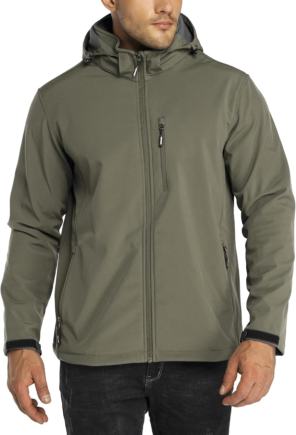 Outdoor Ventures Men's Softshell Jacket Waterproof Fleece Rain Shell Coat