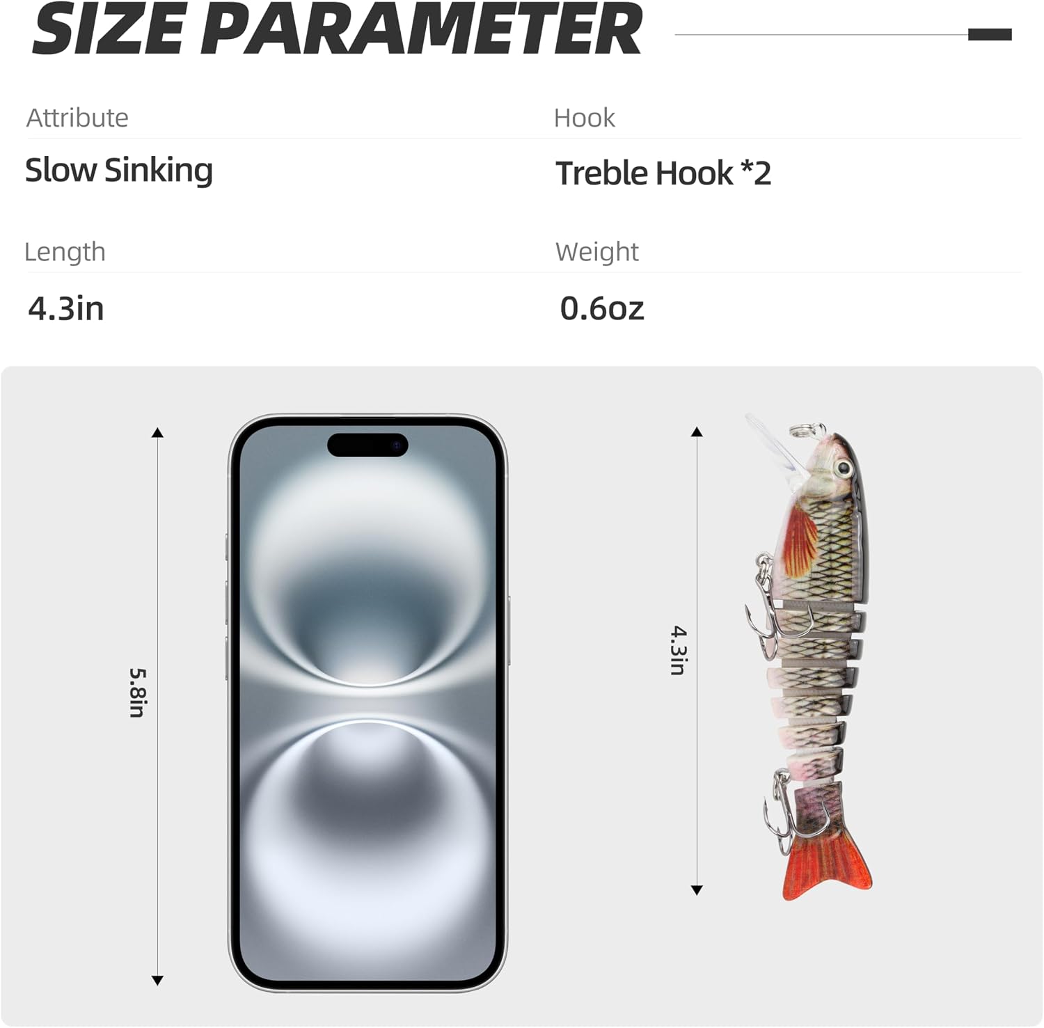 5PCS Lifelike Fishing Lures – Multi-Jointed Swimbait for Bass, Trout, Crappie, Walleye, Pike, Realistic Action with 3D Fish Eyes and Sharp Hooks, Perfect for Fishing Kits in Saltwater & Freshwater