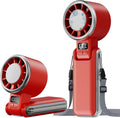 SHEWIND Portable Handheld Fan with Ice Cooling - 5 Gear High Speed Turbo Personal Fan Rechargeable, Up to 11 Hrs, Mini Hand Fans for Travel Essentials, Beach Vacation, Gifts for Women, Men (Red)