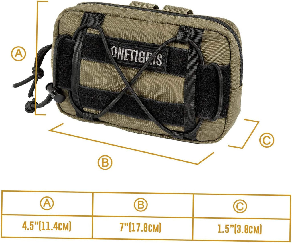 ONETIGRIS EDC Horizontal MOLLE Pouch for Tool Treat Med