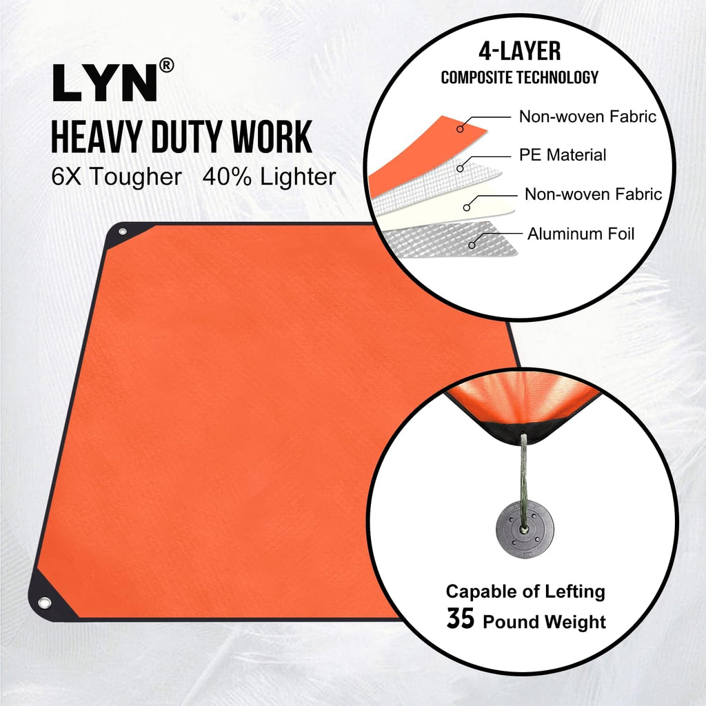 LYN Heavy Duty Emergency Blanket Survival Gear Waterproof Insulated Blanket Emergency Tarp for Camping, Hiking, Bushcraft