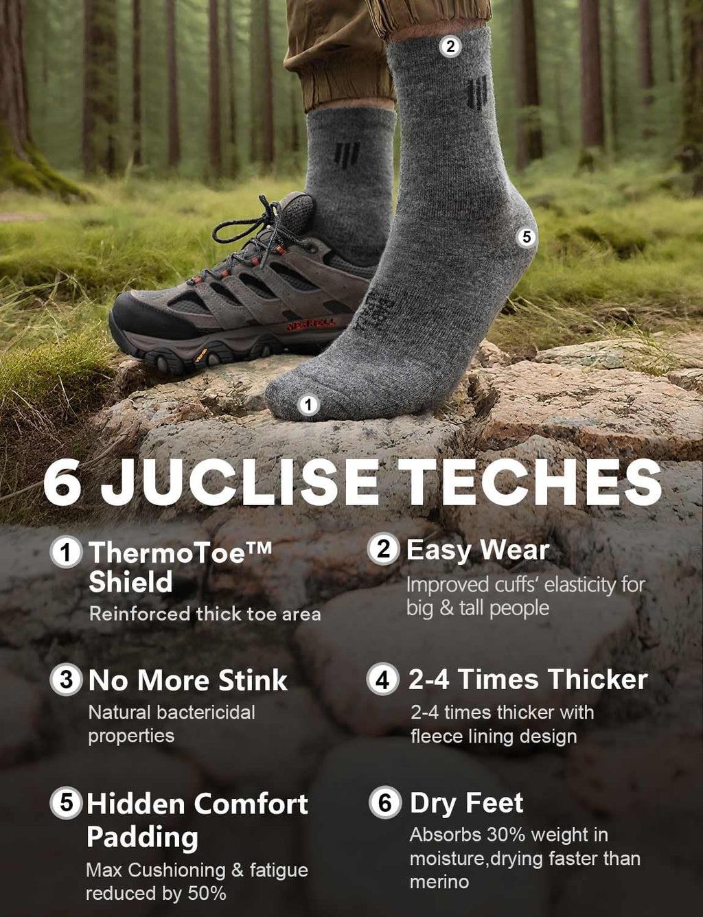 Juclise Baby Alpaca Wool Lightweight Micro Crew Socks for Men & Women