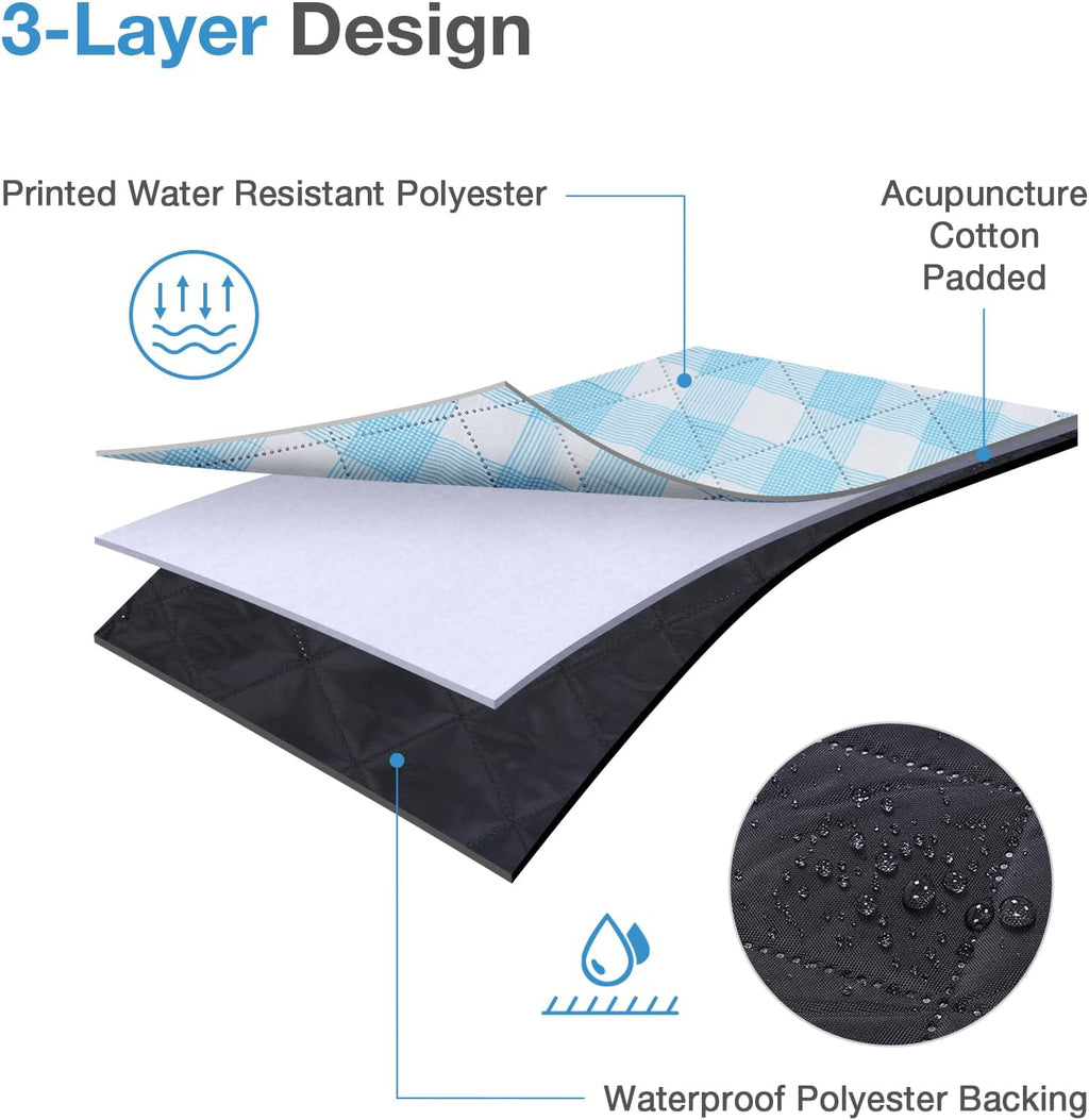 WILLOW WEAVE Large Picnic Blanket Waterproof,Outdoor Blanket - Blue
