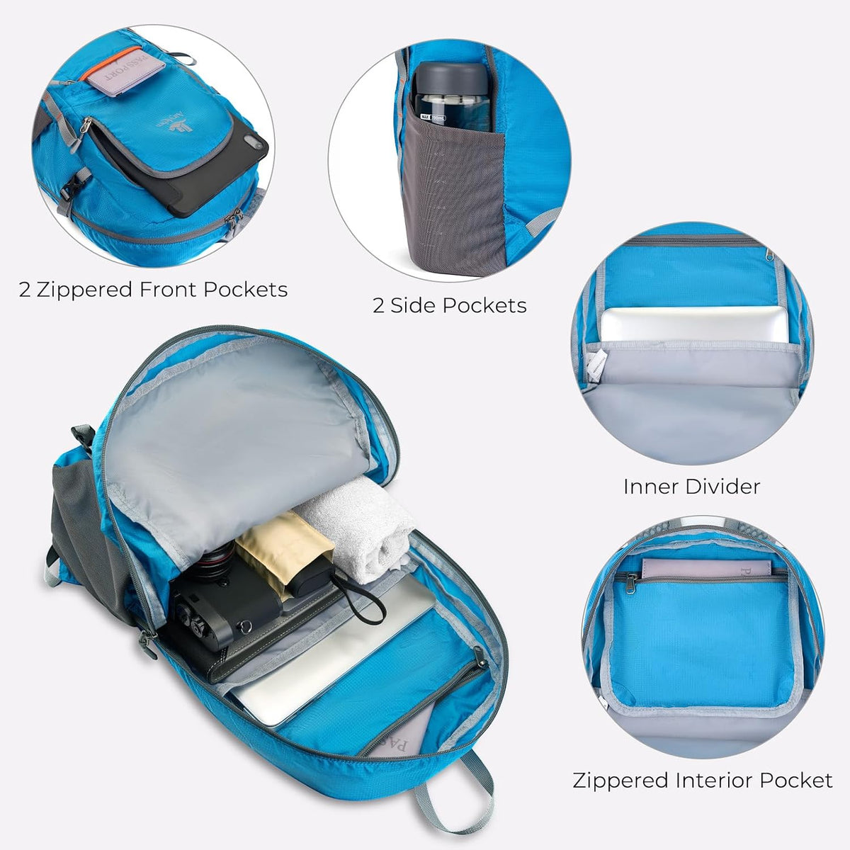 20L Small Hiking Backpack for Women Men,Lightweight Packable Travel Daypack