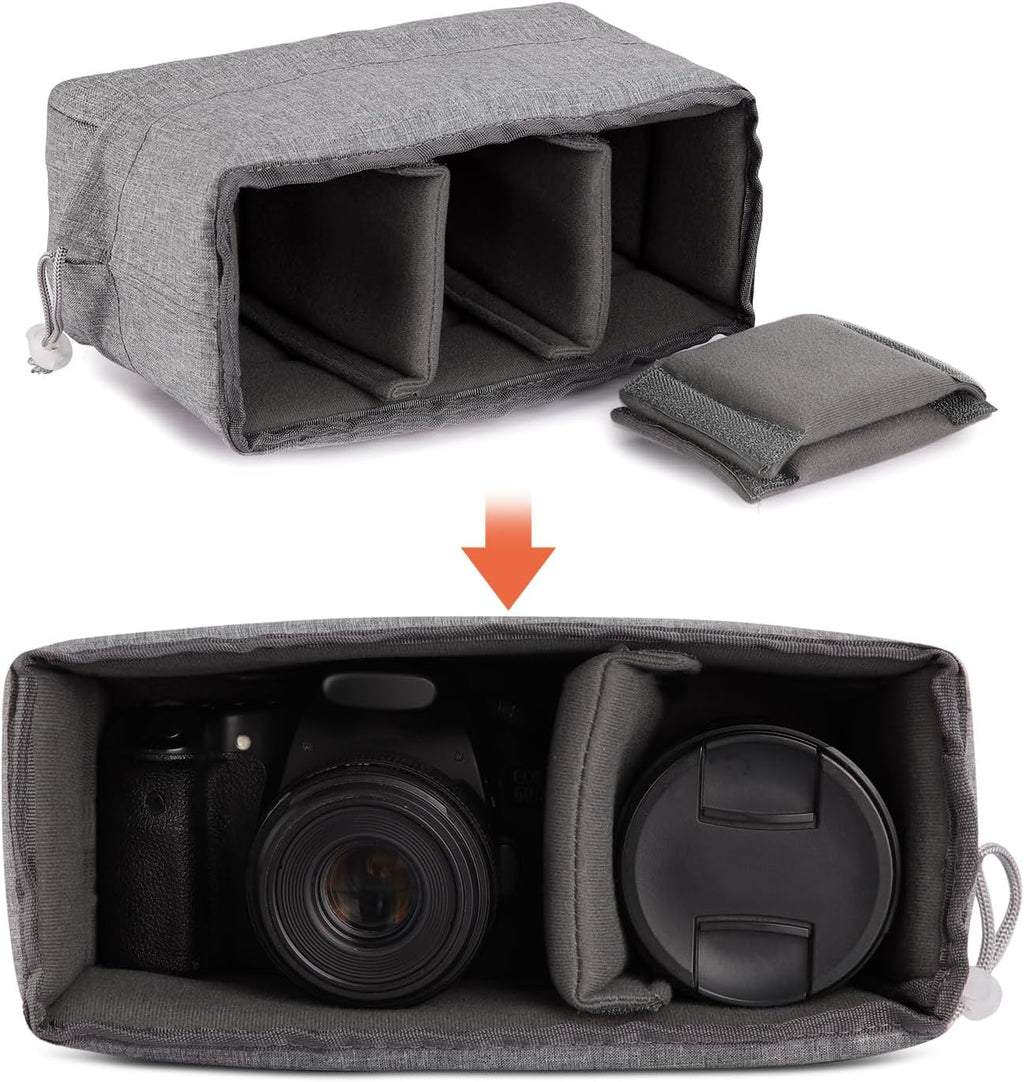 Koolertron Waterproof Shockproof Camera Bag Insert with Adjustable Dividers