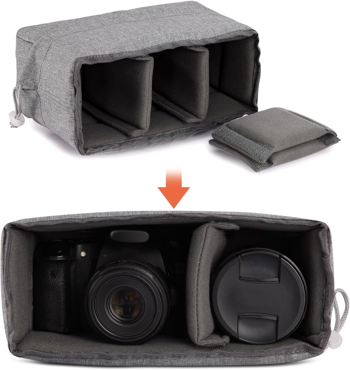 Koolertron Waterproof Shockproof Camera Bag Insert with Adjustable Dividers