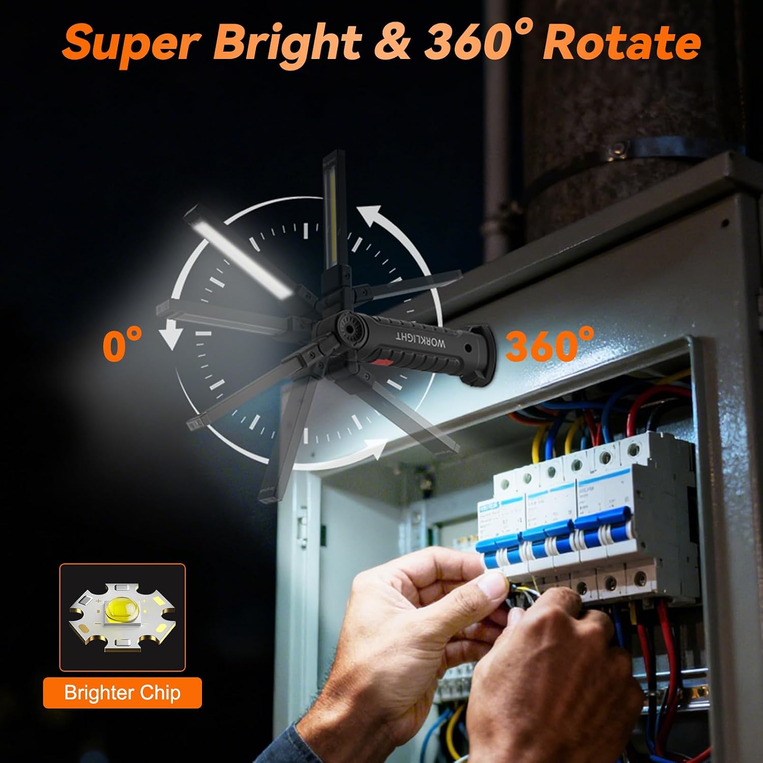 6Pack Magnetic Rechargeable LED Work Light/Flashlight for Mechanics