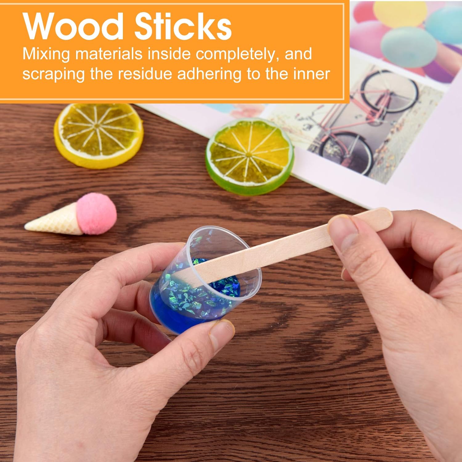 Coopay Plastic Graduated Cups Tools - 50 Pack 30ml/1oz Transparent Scale Measuring Cups, 50 Pack Wooden Stirring Sticks and 3ml Transfer Pipettes for Resin, Epoxy, Stain, Mixing Paint