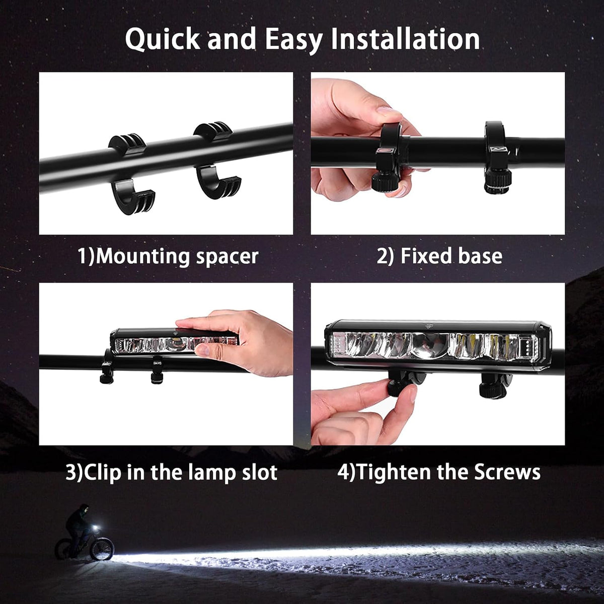 Suruid Super Bright LED Bike Light, USB Rechargeable Bicycle Headlight, Waterproof Bike Headlight, Waterproof Bike Headlight,Daytime Running Light,MTB Off-Road Cycling Commuting