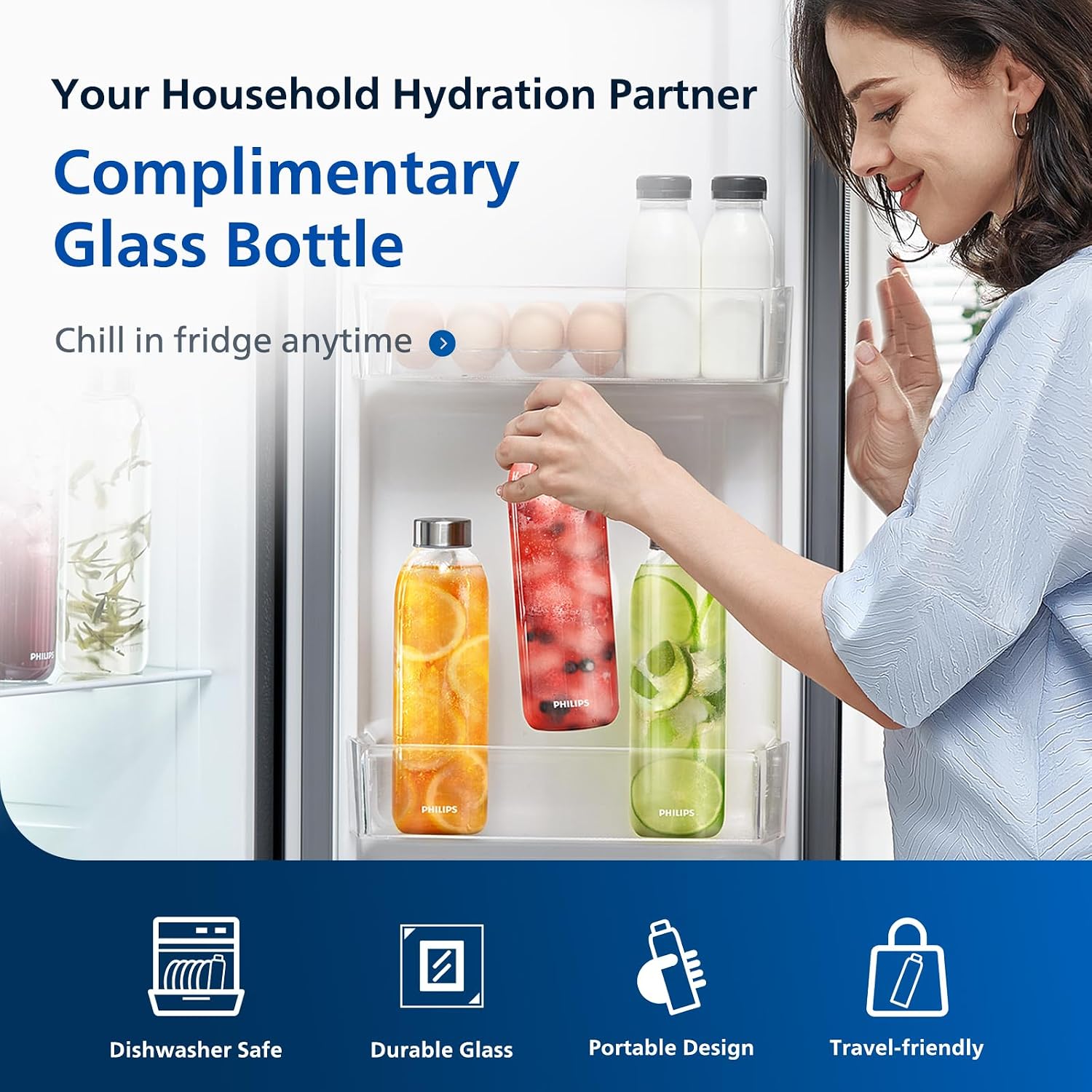 PHILIPS Reverse Osmosis Water Filter Countertop, Compact 5 Stage RO Water Filtration System Purifier Dispenser with Aquaporin Technology, NSF/ANSI 372 Certified, Reduce TDS