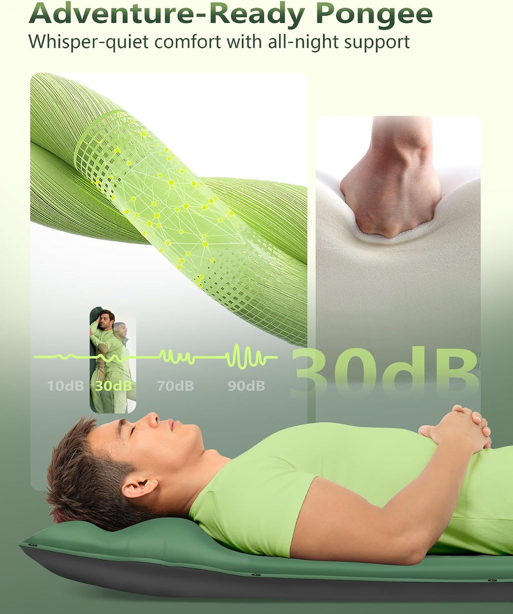 Self-Inflating Sleeping Pad with Built-in Pillow, 8R-Value 4 Season