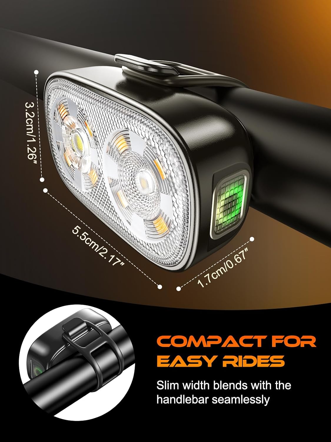 ISEYOU Bike Lights, Ultra-Slim USB-C Rechargeable Bike Lights Front and Back, 5+6 Lighting Modes & IP65 Waterproof, Super Bright Bicycle Light Set for Road Mountain Night Riding Cycling