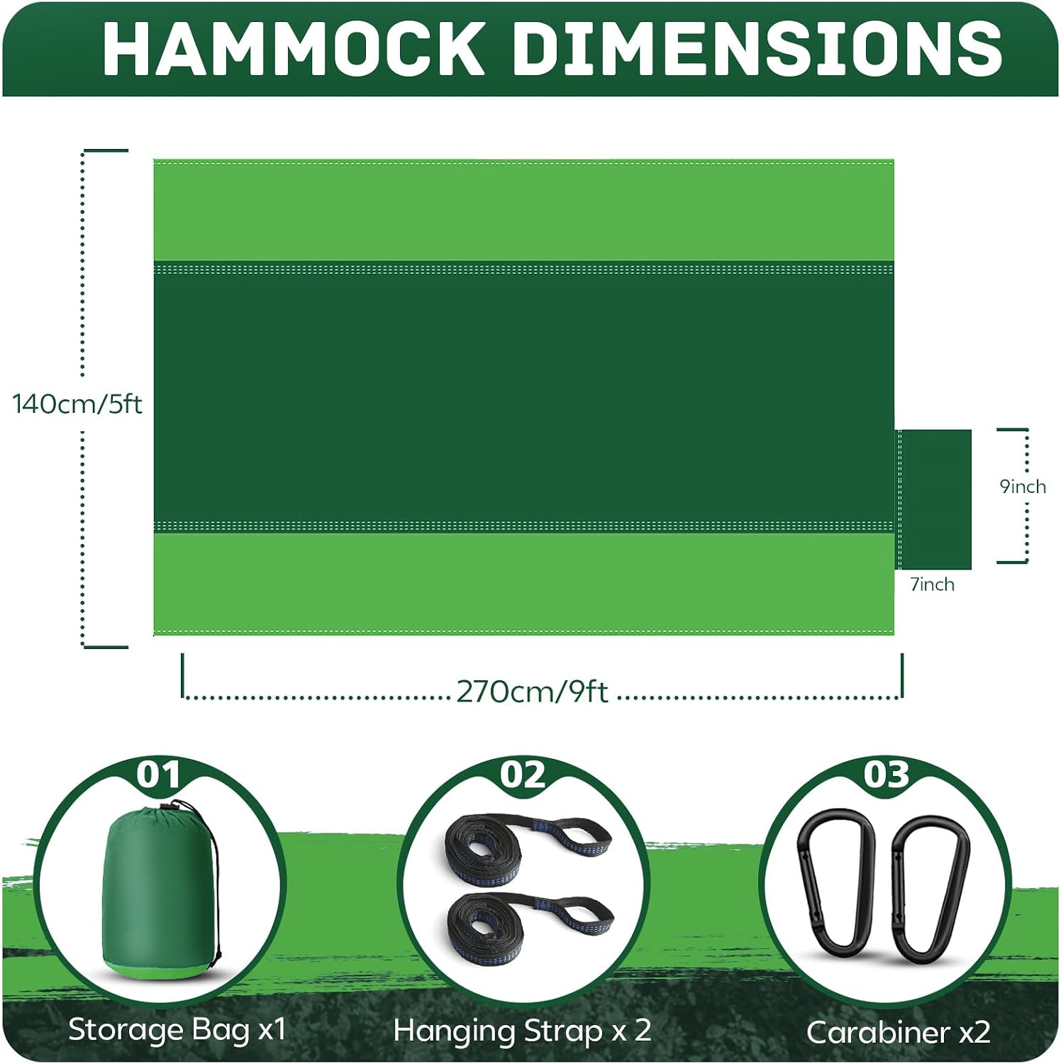 Camping Hammock Lightweight, Portable Hammocks Parachute Hammock with Two Tree Straps, Single or Double Travel Swing Nylon Camp Hammocks, Outdoor Essentials for Beach Backpacking Hiking, Orange