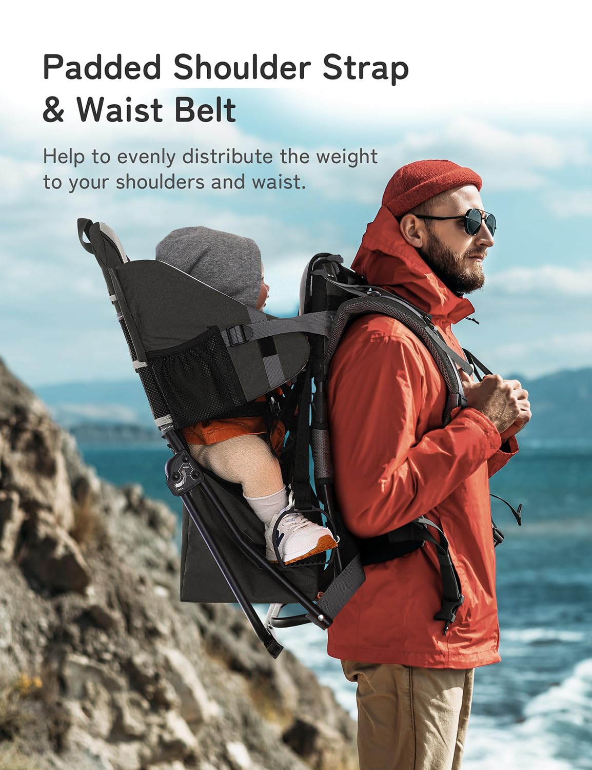 besrey Toddler Hiking Backpack Carrier-Adjustable Padded Shoulder Straps