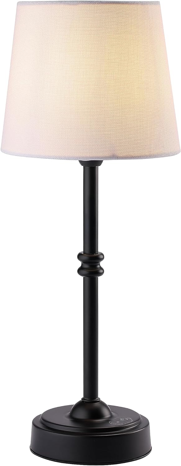 O’Bright Seraph - Cordless LED Table Lamp with Dimmer, Built-in Rechargeable Battery, 3-Level Brightness, Patio Table Lamp, Bedside Night Lamp, Ambient Light for Restaurant, Black