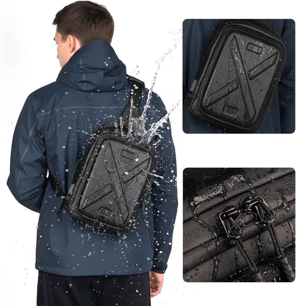 Besnfoto Camera Hard Shell Case Crossbody Camera Sling Bag Small Waterproof Photography Bag for Mirrorless and DSLR Cameras