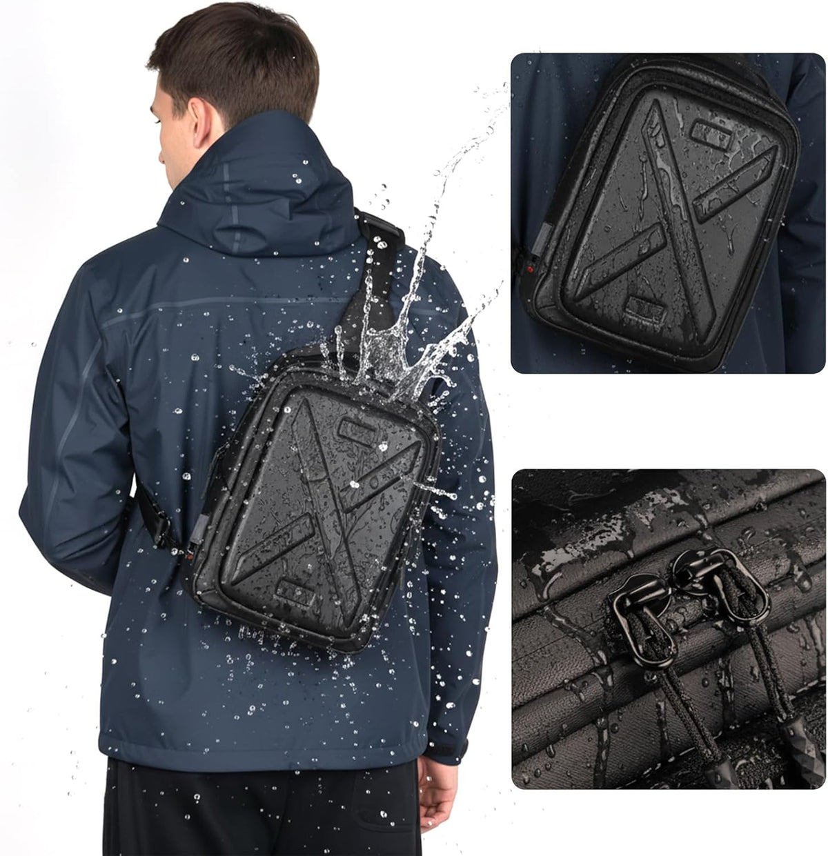 Besnfoto Camera Hard Shell Case Crossbody Camera Sling Bag Small Waterproof Photography Bag for Mirrorless and DSLR Cameras
