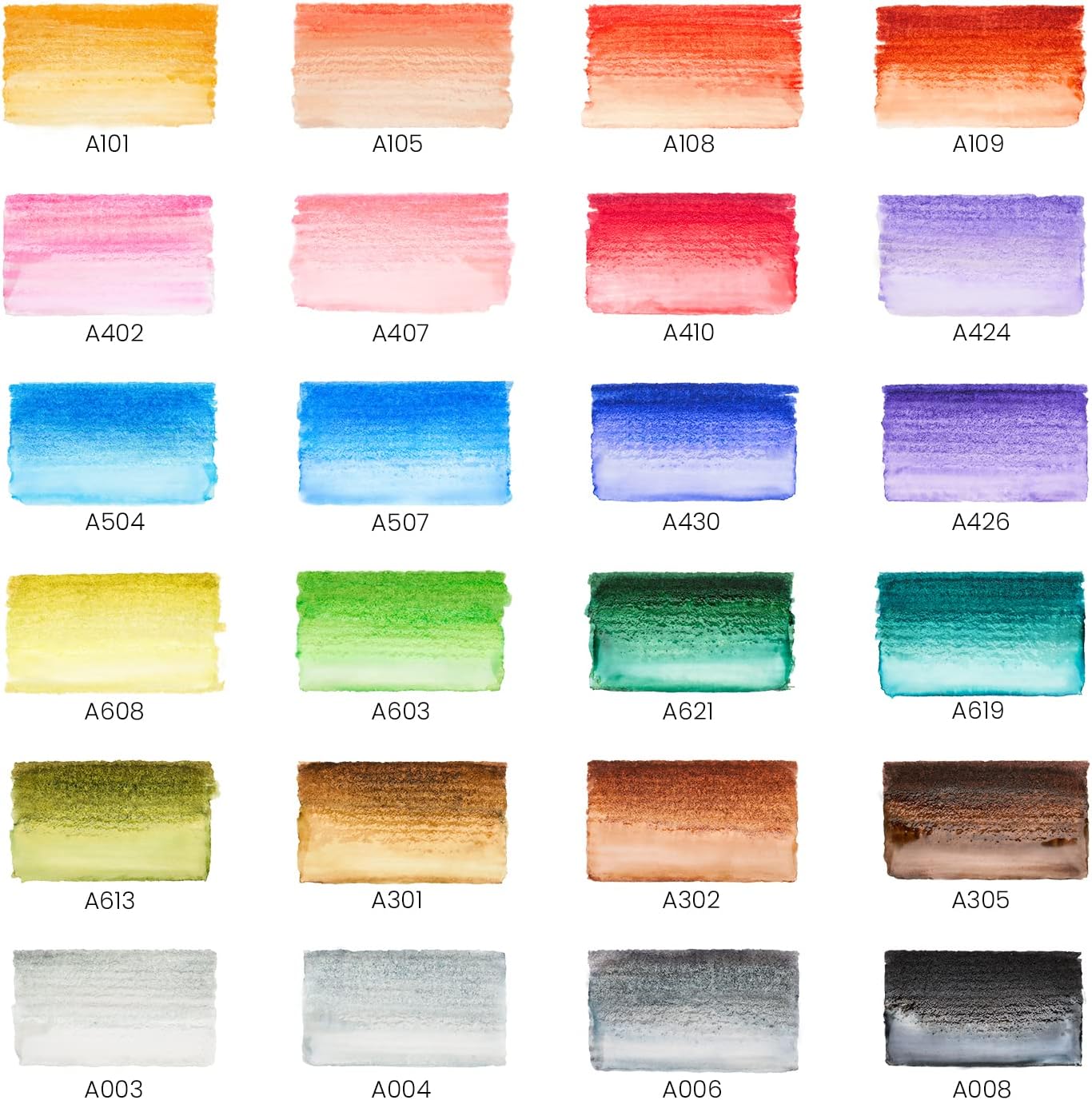 ARTEZA Real Brush Pens, 24 Watercolor Markers, Flexible Nylon Brush Tips