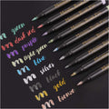 Dyvicl Metallic Brush Marker Pens - Metallic Pens Art Markers for Calligraphy, Brush Lettering, Black Paper, Rock Painting, Card Making, Scrapbooking, Fabric, Metal, Ceramic, Wine Glass, Set of 9