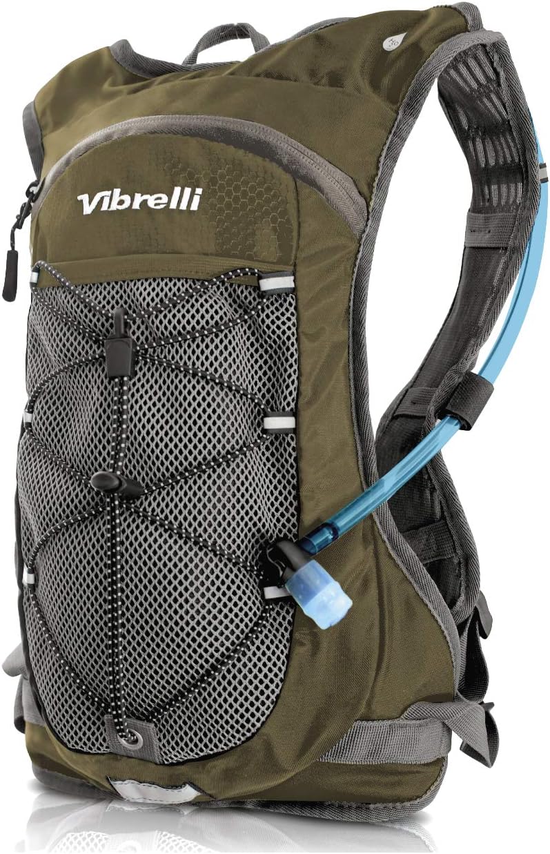 VibrelliVibrelli Hydration Backpack & 2L Hydration Bladder - High Flow Bite Valve - Hydration Pack for Cycling, Running, Hiking