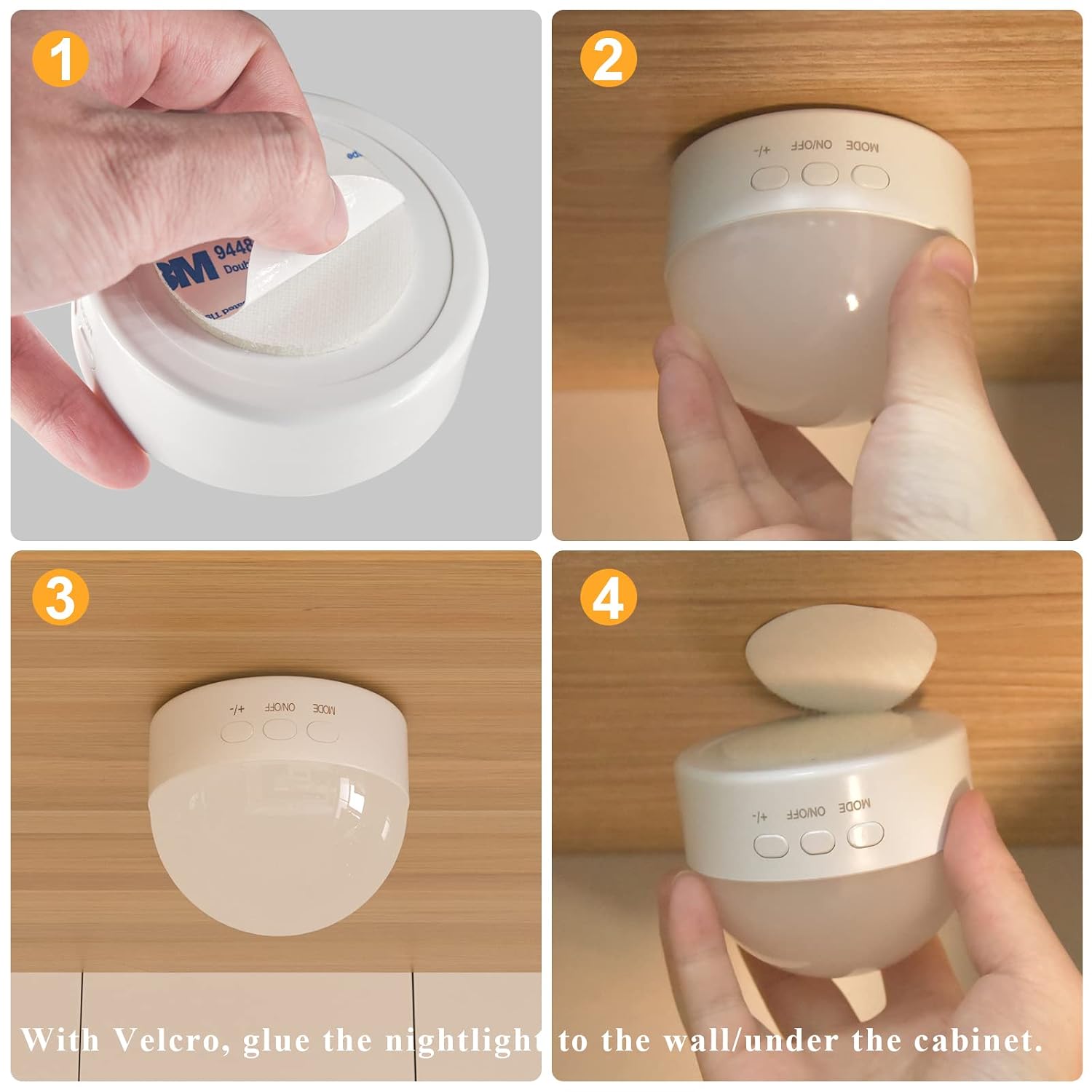 Kintion Portable Night Light, Rechargeable Dimmable 8 Color Lighting (1pcs)