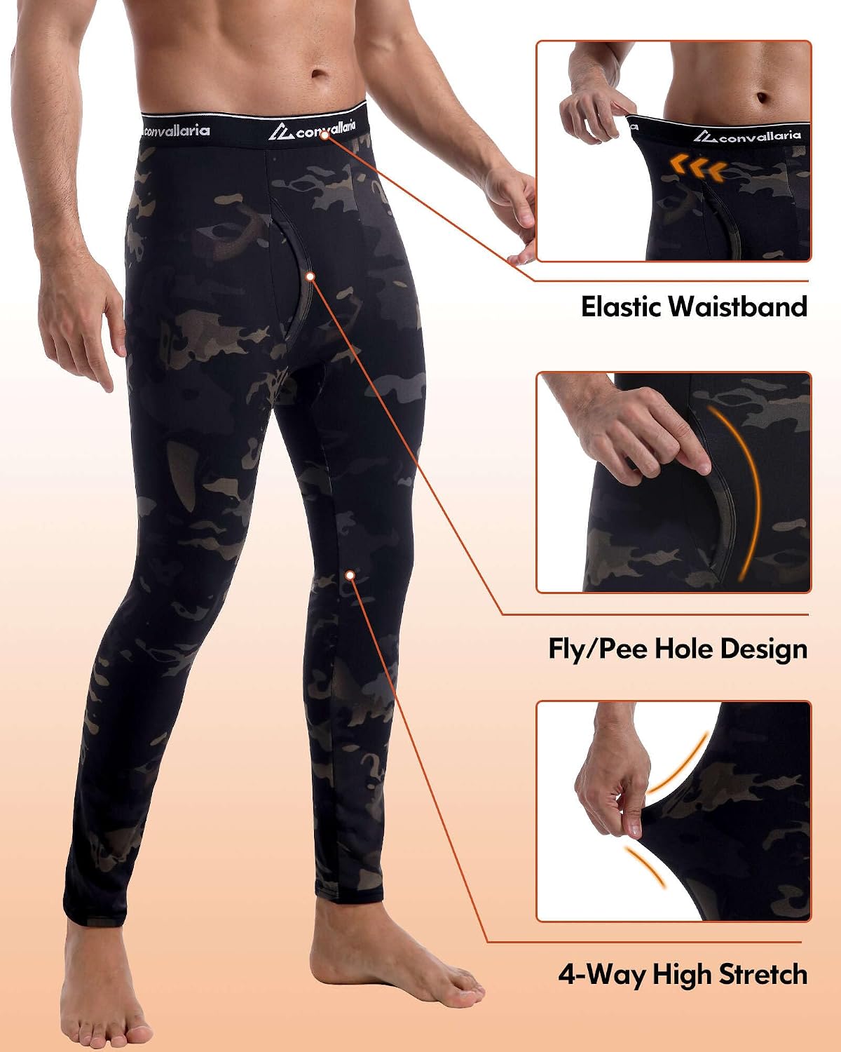Men's Thermal Pants Long Johns Bottom Athletic Base Layer