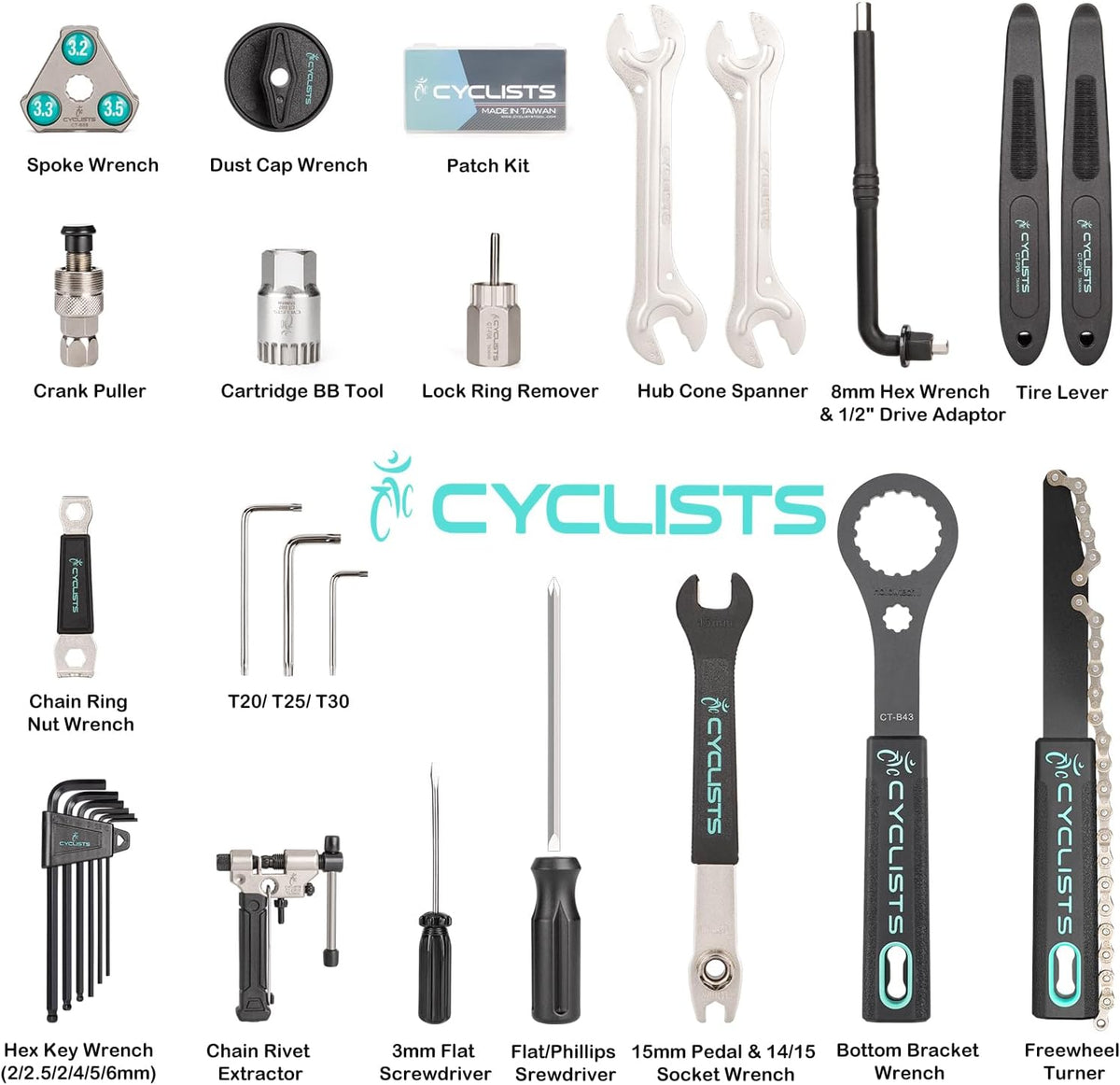 Bike Tool Kit with Storage Case - 22 PCS Bicycle Repair Tool Set