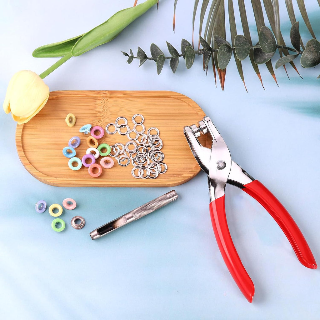 YHNTGB 600 Sets 1/4 Inch Grommet Tool Kit with Eyelets Pliers 12 Colors