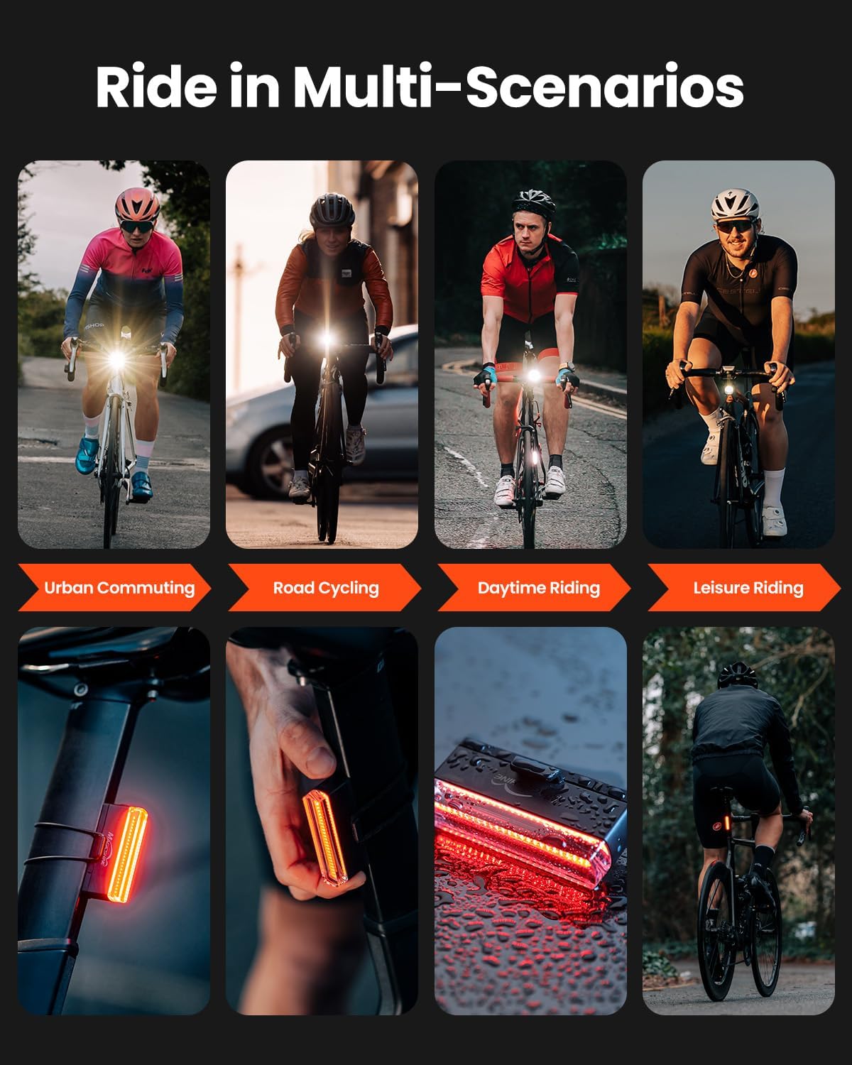 Magicshine Hori 900 Compatible with Garmin/Wahoo Bike Computer Dual Mounted Bike Light 900 Lumens Super Bright Independent DRL Fast USB-C Charging IPX6 Waterproof Rating Bicycle Headlight
