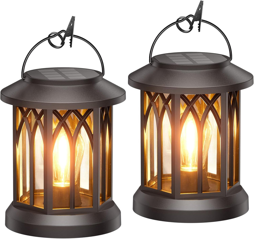 Solar Lanterns Outdoor Waterproof, Upgraded Hanging Solar Lights
