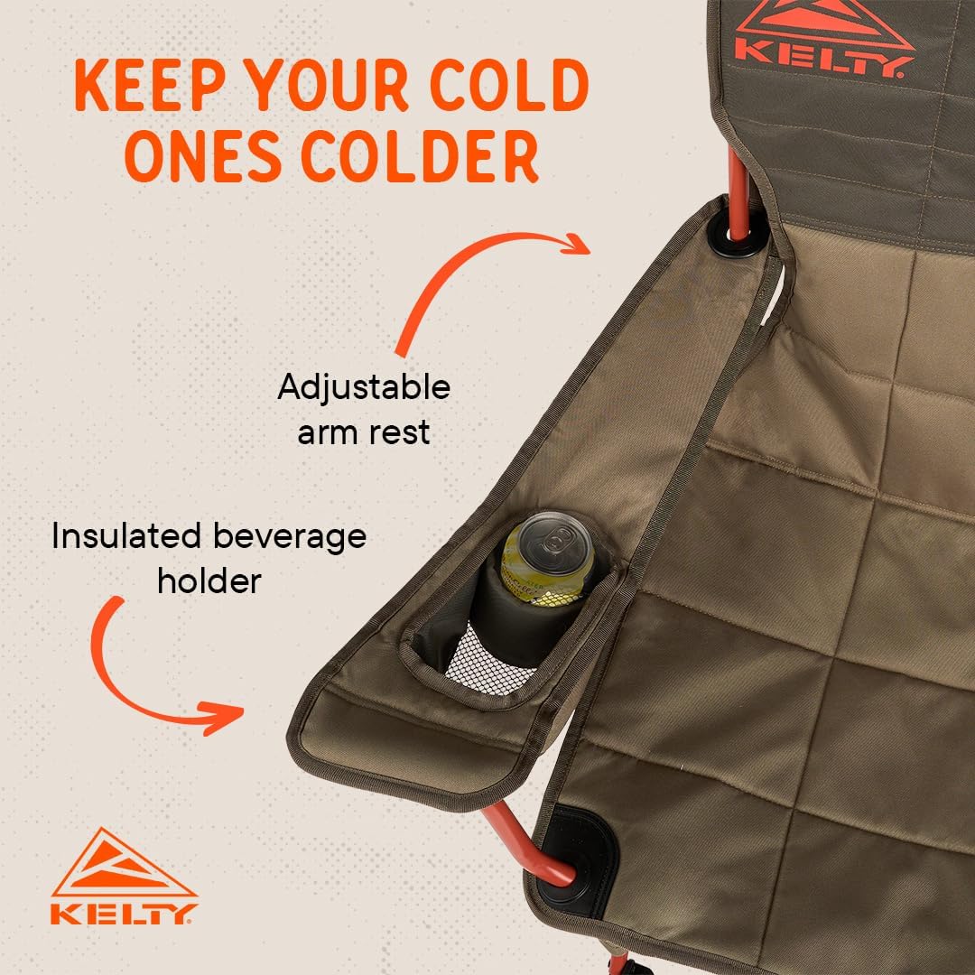 Kelty Essential Camping Chair, Folding Camp Seat for Festivals, Beach Days, Tailgating (Bungee Cord)
