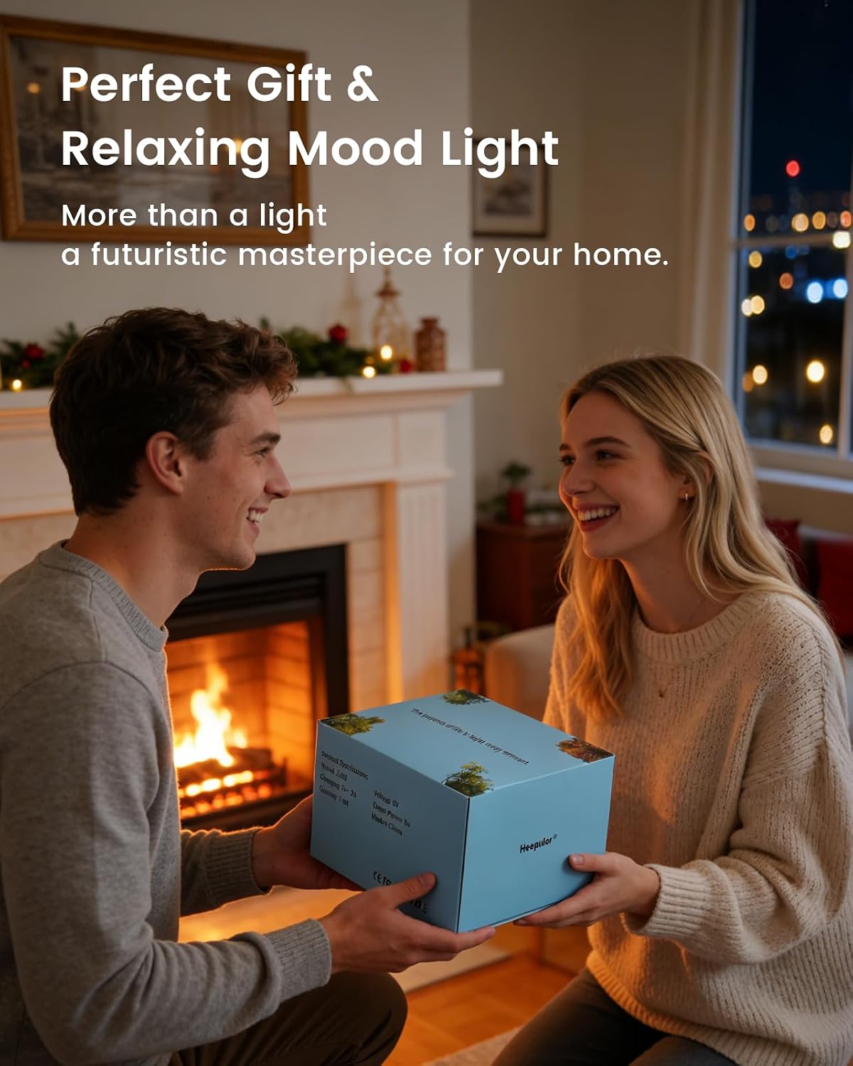 Sound Reactive Ambient Light, Smart App-Controlled Music Rhythm Lamp with Custom Modes, Designed for Portable Speaker Setup for Bedroom, Dorm, Living Room (Black)