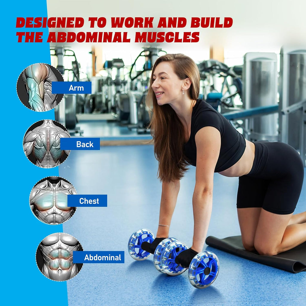 SEWACC Dual Wheel Ab Roller, Core Trainer with Non-Slip Handles