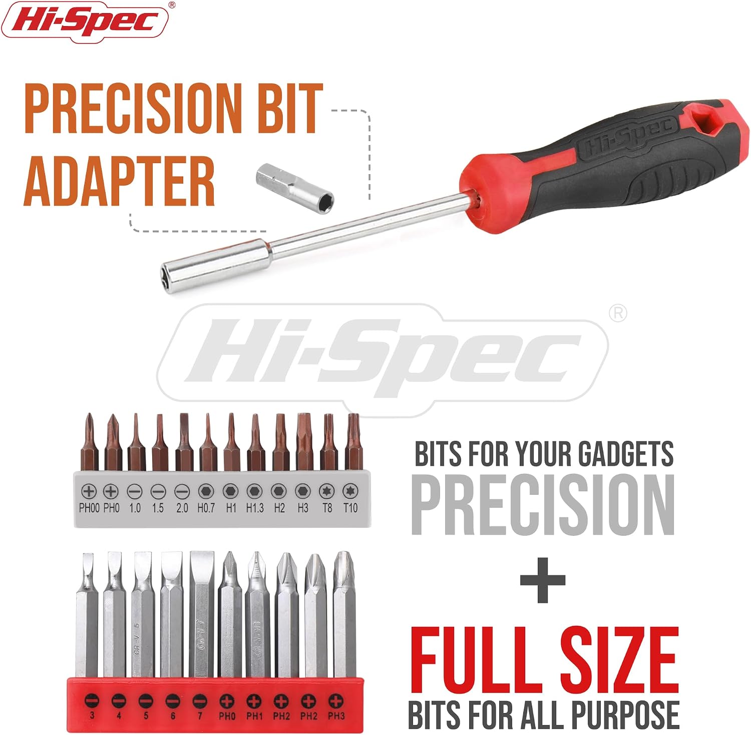 Hi-Spec 8V USB Cordless Drill Driver Home Tool Kit for Home DIY, Red