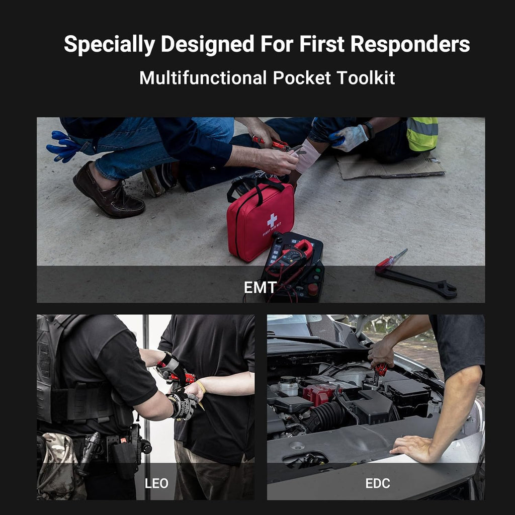 NEXTORCH PIONEER MT20 14-IN-1 Multi-tools Full-Size,Versatile Multi-tool Set with Scissors Needle Nose Pliers Pocket Clip Multi-tool (RED with Glass Breaker)