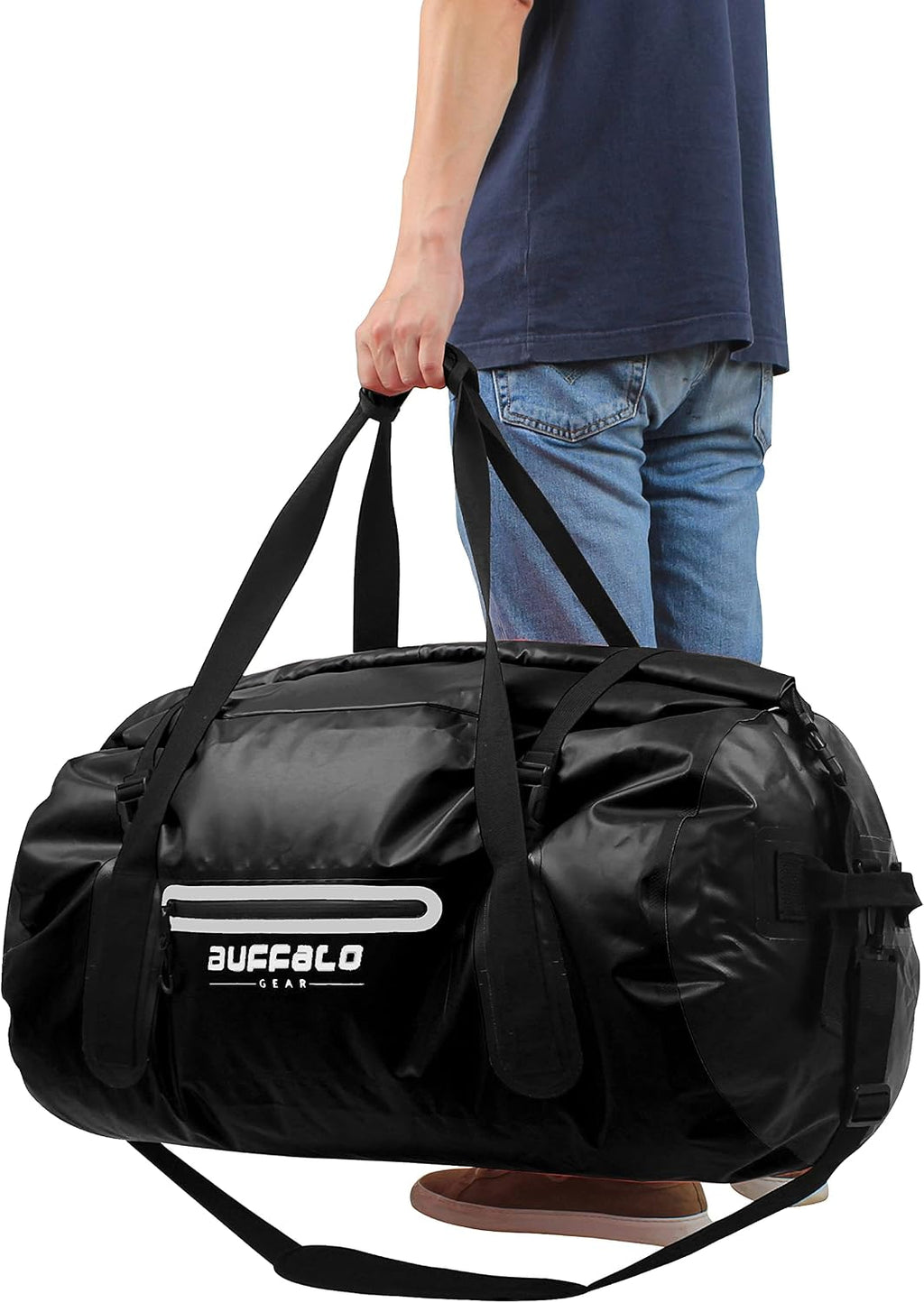 Buffalo Gear Waterproof Duffle Bag 40L 60L 80L Roll-top Dry Bag Heavy Duty Waterproof Duffel Travel Bag for Kayaking Rafting Boating Fishing Camping