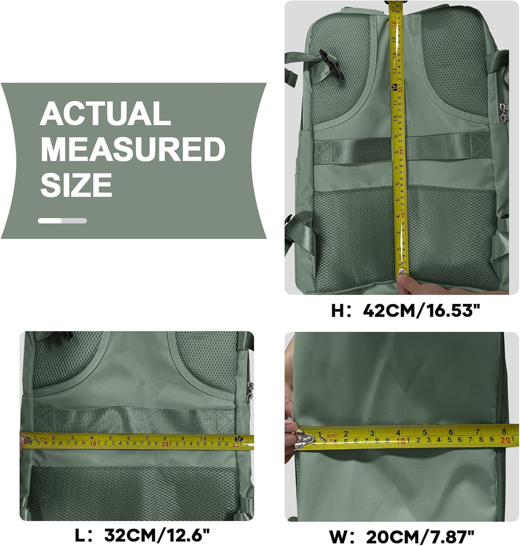 coowoz Travel Backpack For Women Men,Carry On Backpack,Hiking Backpack Waterproof Outdoor Sports Rucksack Casual Daypack Travel Essentials(Olive Green)