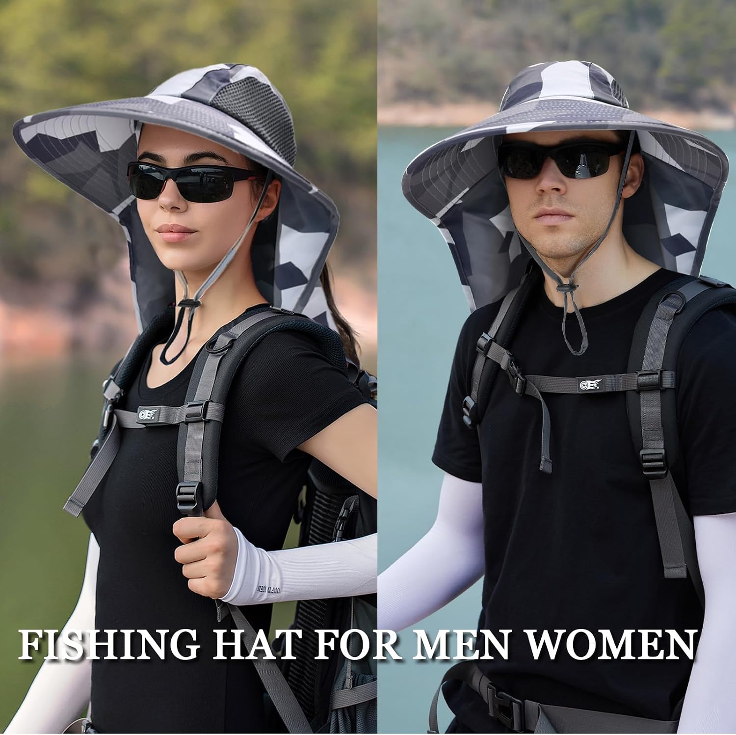 Sun Hat for Men Women with Neck Flap,UPF 50+ UV Protection Fishing Hat