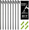 8 Pack Tent Stakes Heavy Duty Metal Tent Pegs for Camping Steel Tent Stakes 16 inch Unbreakable and Inflexible