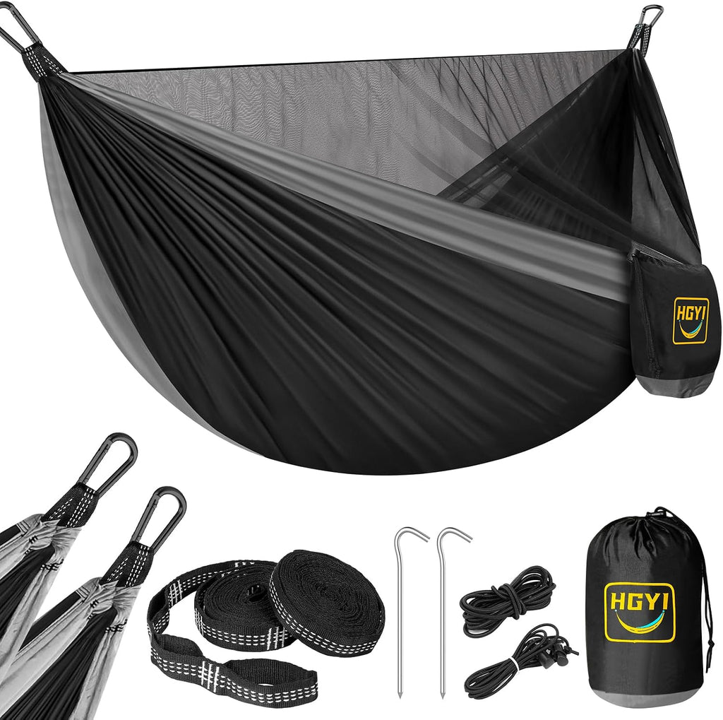 Camping Hammock Mosquito Net,Double & Single Portable Hammocks Hammocks with 2 Tree Straps,Hammock Tent for Travel Camping,Camping Accessories for Indoor Outdoor Hiking Backpacking Backyard Beach