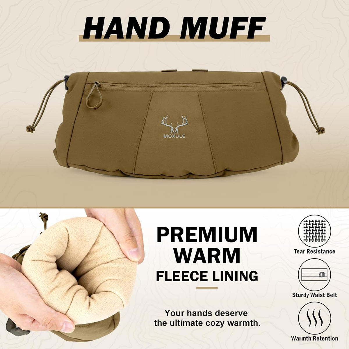 MOXULE Hunting Hand Warmer Muff: Insulated Fleece for Cold Weather