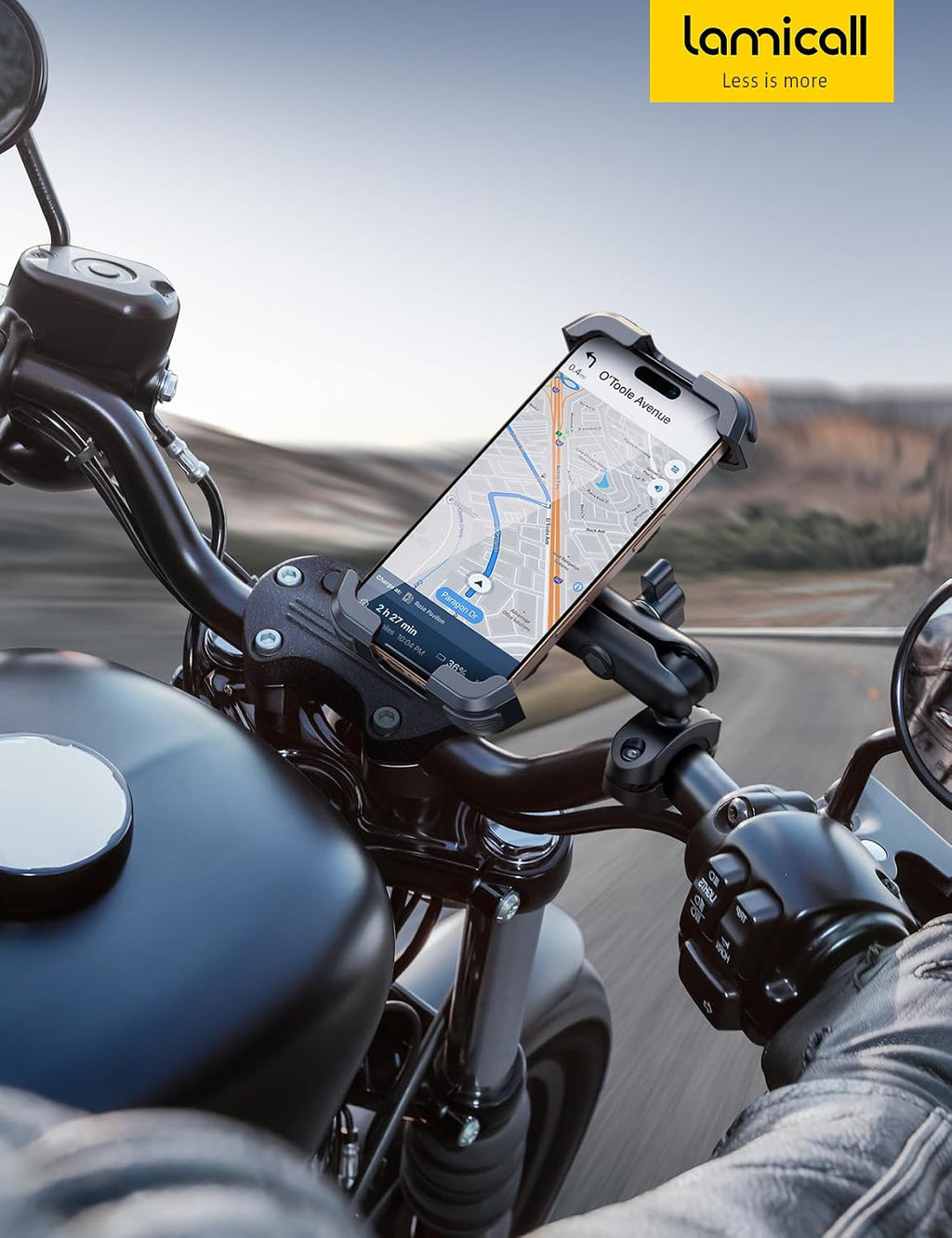 Lamicall Motorcycle Phone Mount Holder with Dual Vibration Dampener