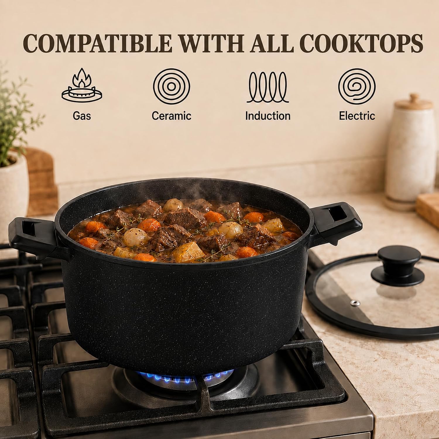 KIKCOIN 30-Piece Nonstick Pots and Pans Set, Cookware with Removable Handle