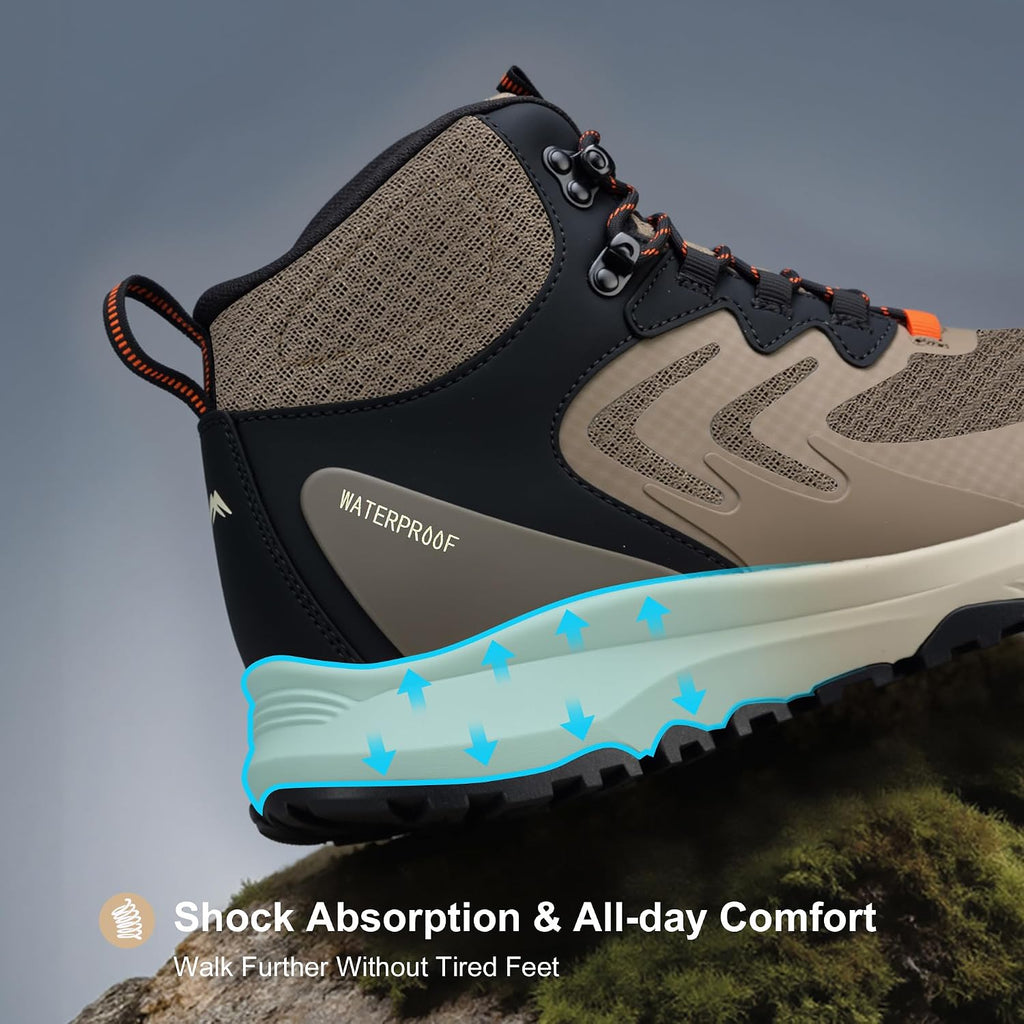 Men's Waterproof Hiking Boots Lightweight Comfortable Outdoor Walking Trail Boots Shoes