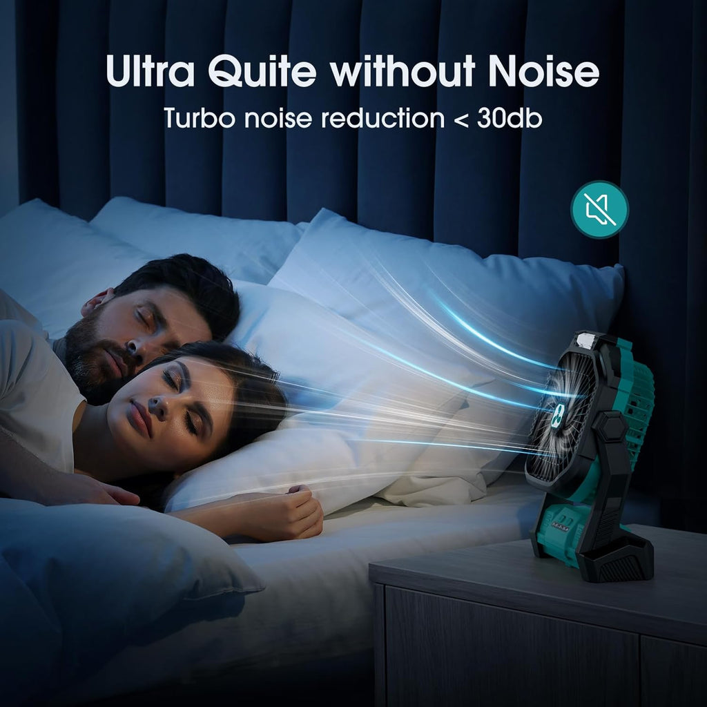 Portable Fan Rechargeable, 20000mAh Cordless Battery Powered Fan with LED Lantern Battery Operated for Travel Bedroom Home Camping Tent Office Beach Desk Fishing Table