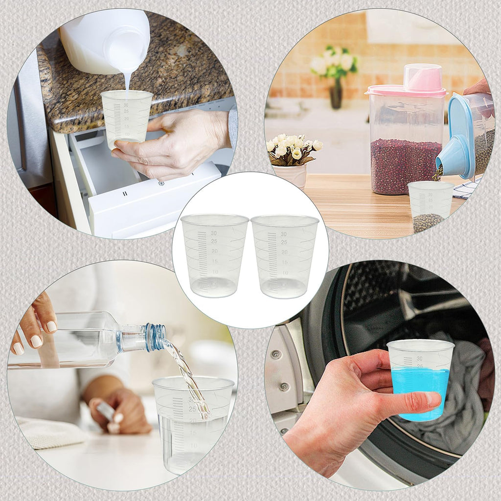 300 Pack 1oz/30ml Plastic Graduated Cups