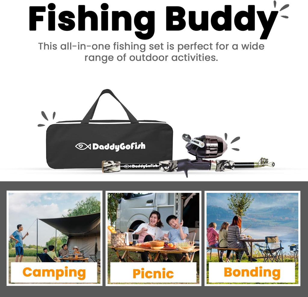 Kids Fishing Pole for Boys, Girls & Youth Age, Toddler Fishing Pole Set Kit