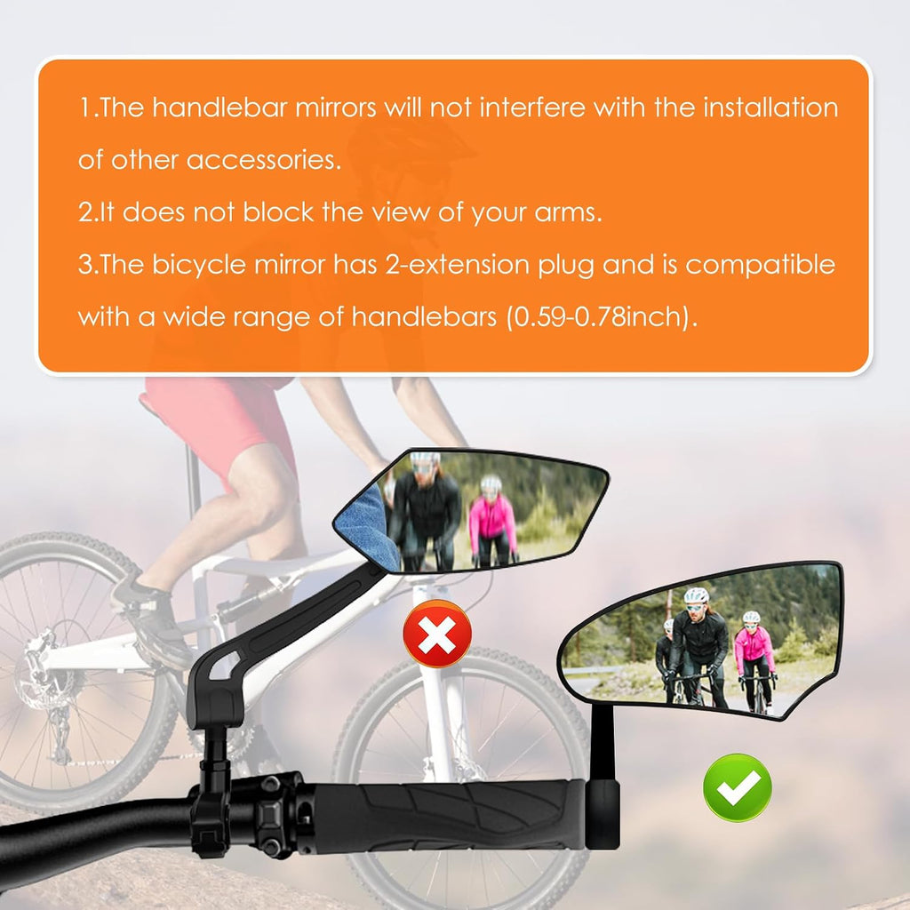 Bike Mirror HD Adjustable Bar End Bike Rear View Mirror Right
