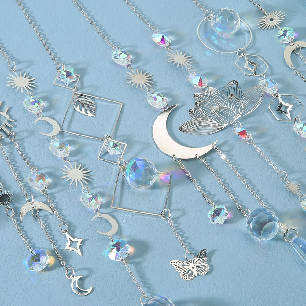 Sun Catchers, 10 Pcs Crystal Suncatcher Prism Hanging Kit for Indoor Window